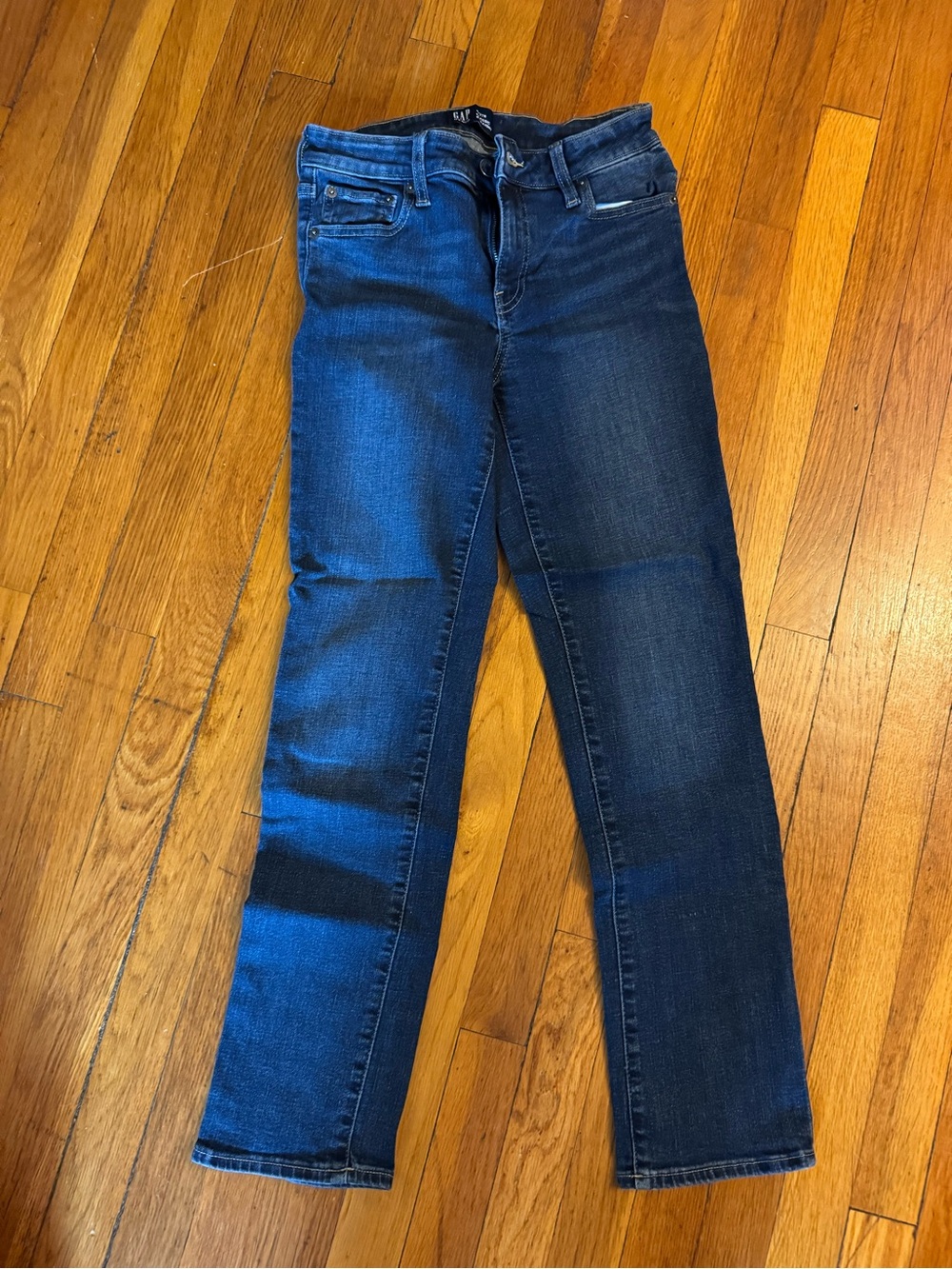 GAP Women's Straight-Leg Jeans in Dark Blue Wash